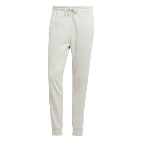 adidas Uomo Essential Three Stripes Fleece Pants, Wonder Alumina/White, XXL