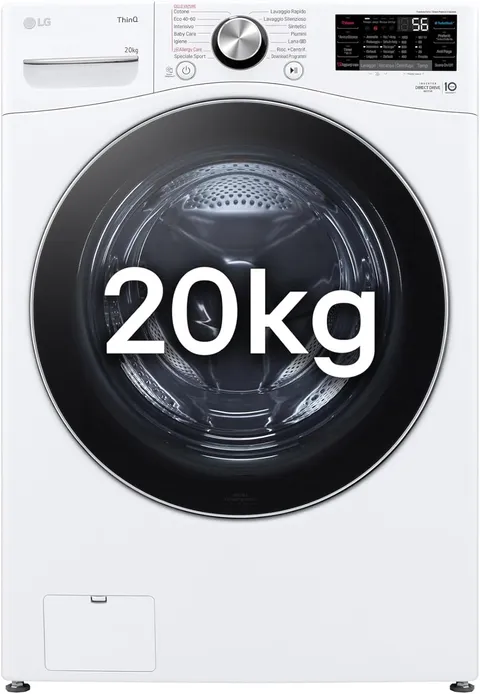 LG AI DD F0P3020TSWC Lavatrice 20kg, a Carica Frontale, Capacità XL Serie P3, Classe B