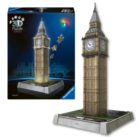 Ravensburger - Puzzle 3d Iconics Big Ben LED | Puzzle 3d Per Adulti E Bambini A Partire
