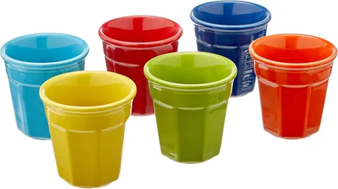 Bialetti Bicchierini Bialetti Set 6 Bicchierini Multicolor, Porcellana, Colorati