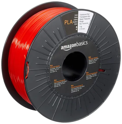 Amazon Basics Filamento per stampanti 3D, in polilattato (PLA), 1.75 mm, rosso