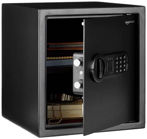 Amazon Basics Cassaforte elettronica in acciaio con serratura digitale programmabile, per