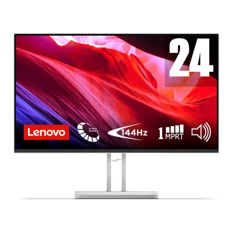 Lenovo L24-45 Monitor IPS 24" Full HD, 144Hz, 1ms, HDMI e VGA, Altoparlanti integrati, Ideale per Gaming, Studio e Home Office, VESA 100x100mm, AMD FreeSync, Inclinazione Regolabile