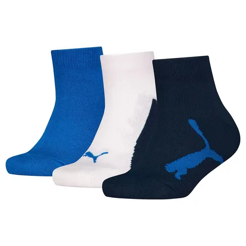 PUMA Bwt Quarter 3p, Calzini Unisex - Bambini e ragazzi, Navy/White/Strong Blue - New