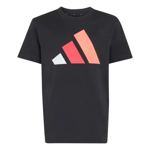 adidas Unisex - Bambini e Ragazzi Essentials Big Logo Shirt, Black/White/Pure Ruby/Solar