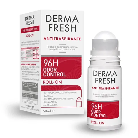 Dermafresh Odor Control Efficace 96H, Deodorante Antitraspirante Roll-On 50 ml, No Alcol