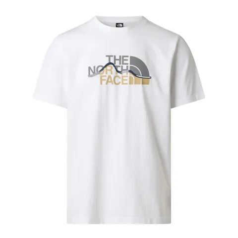 THE North FACE-T-Shirt Mountain Line Regular con Grafica da Uomo-TNF White,XS