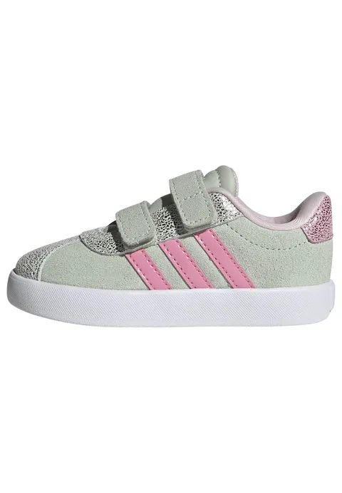 adidas VL Court 3.0 Shoes Kids, Scarpe Unisex - Bambini e Ragazzi, Lino Verde Bliss Rosa
