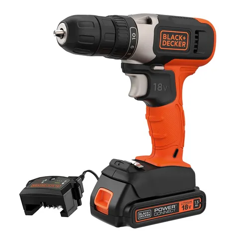 Black+Decker Trapano avvitatore senza fili da 18 V, BCD001C1-QW