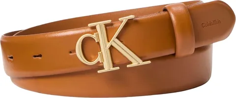 Calvin Klein Donna Cintura Ck Logo Belt 3.5 cm Cintura in Pelle, Marrone (Argan