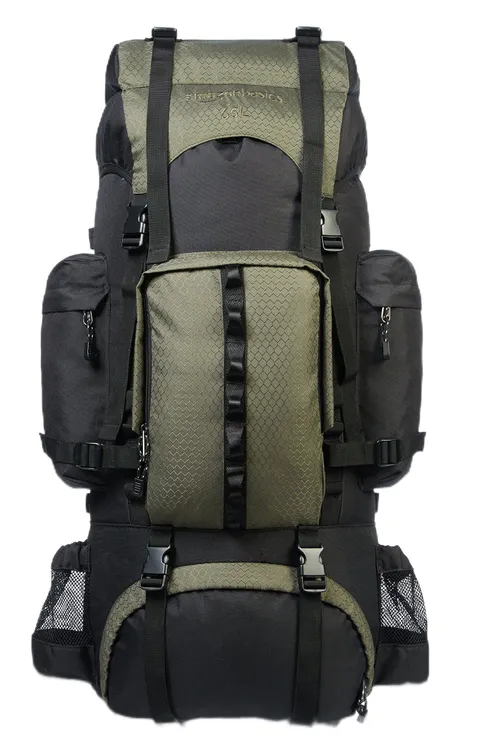 Amazon Basics Mochila de senderismo con estructura interna 65 L, Verde