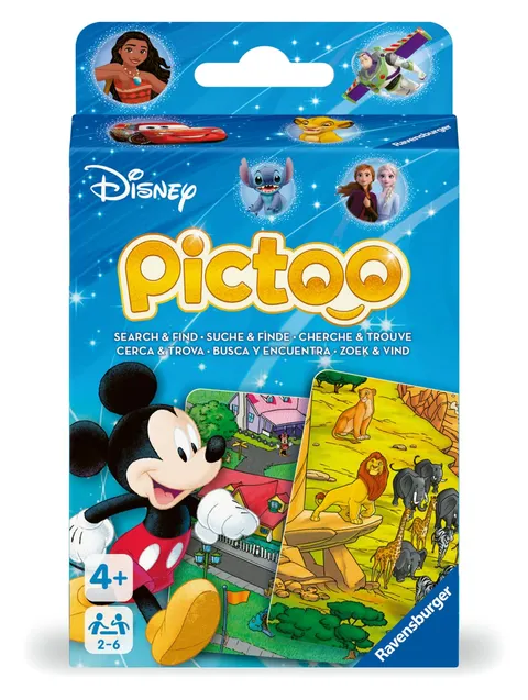 Ravensburger - Pictoo: Disney, Gioco di carte, 4+ anni, 2-6 giocatori