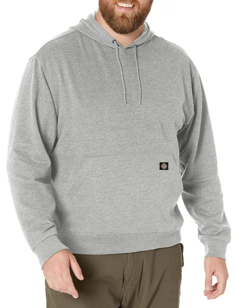 Dickies Uomo, Felpa in pile con cappuccio Midweight, vestibilità regular, Heather Grey
