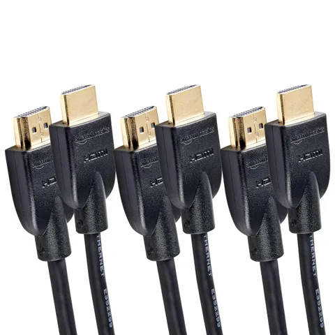 Amazon Basics Confezione da 3 cavi HDMI 4K da 1.8 m, alta velocità con Ethernet 18 Gbps