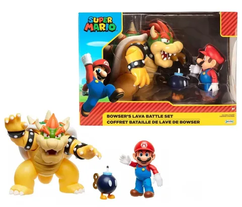 Nintendo Glop Games Bros, Bob Figure Set Diorama Mario vs Browser-Include BOM-OMB per
