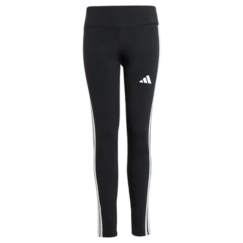 Adidas Bambina Essentials 3 Stripes Leggings, Black/White, 11-12 Years