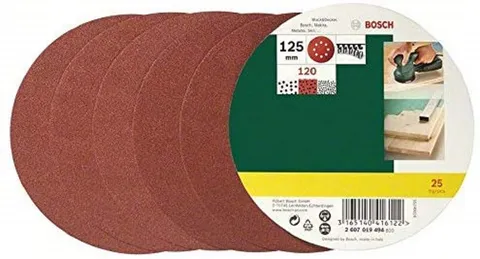 Bosch 2607019494 25 Fogli Abrasivi, Roto-orbitale, Grana 120, 125 mm