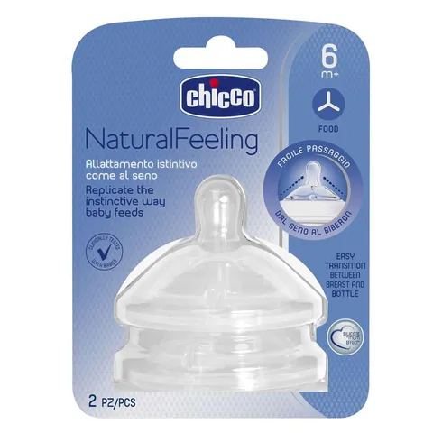 Chicco Set 2 Tettarelle Natural Feeling 6+ Mesi