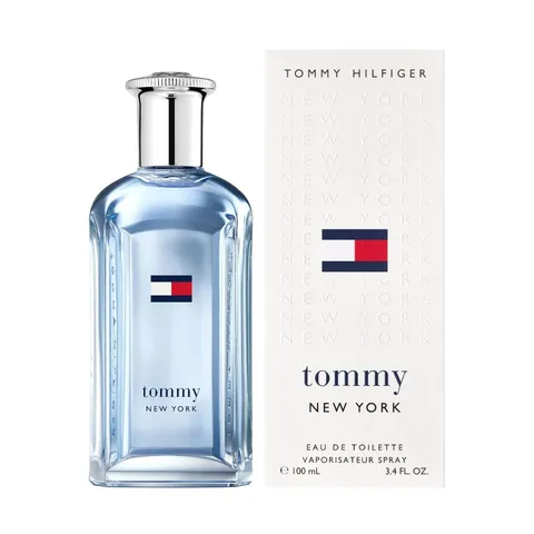 Tommy Hilfiger -Tommy New York Eau de Toilette 100 ml - Profumo Uomo - Fragranza Fougère Spicy - Note Speziate e Legnose - Flacone in Vetro Blu