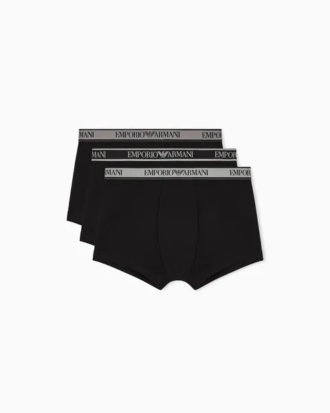 Emporio Armani Boxer da Uomo, Confezione da 3, Nero/Nero, S