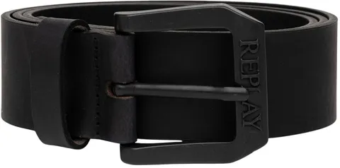 Replay Cintura da uomo in pelle, nera (Black 098), 85 cm