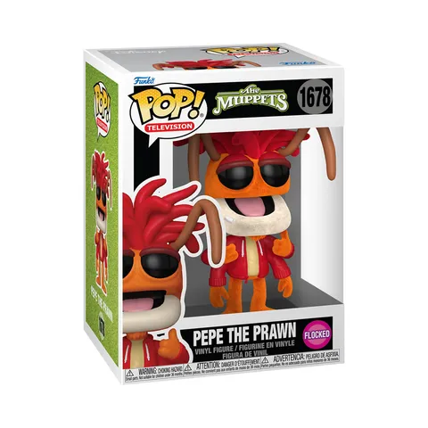 Funko POP! TV: The Muppets - Pepe the Prawn - Flocked - Figura in vinile da collezione