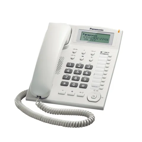 Panasonic KX-TS880EXW Telefono Fisso a Filo con Vivavoce e Identificativo del Chiamante