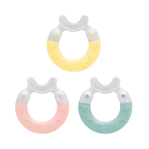 MAM Bite & Brush Dentaruolo, Massaggia gengive neonati 3+ mesi con setole ultra morbide