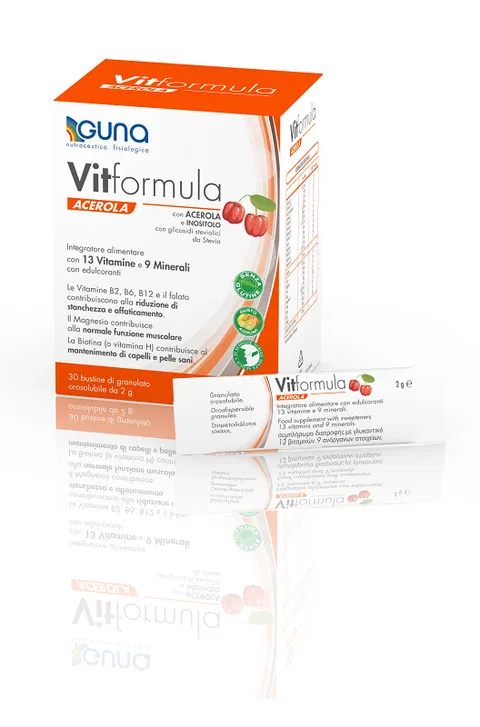Guna Vitformula Acerola 30 Bustine Orosolubili - Integratore Alimentare con Acerola