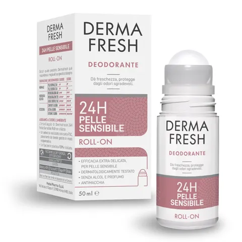 Dermafresh Deodorante Roll-On Efficace 24h, 100 ml, Pelle Sensibile, Efficacia Extra