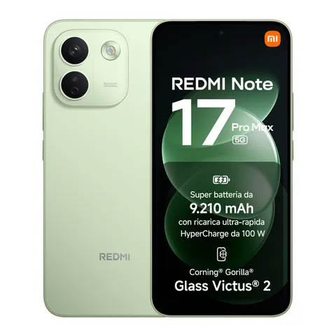 Redmi Note 17 Pro Max 5G, Smartphone 8+256GB, Green, Batteria 9210mAh