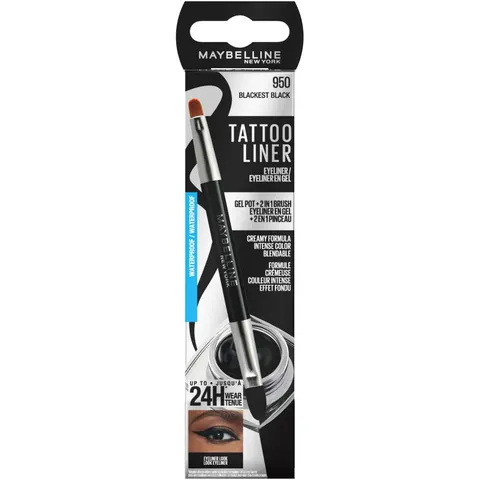 Maybelline New York Eyeliner in Gel, Formula Waterproof Extra-Pigmentata, Tenuta Fino a