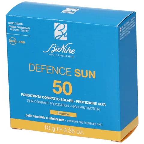 Bionike Defence Sun - Fondotinta Compatto Solare, SPF 50, Colore n.2 Bronze, Protezione