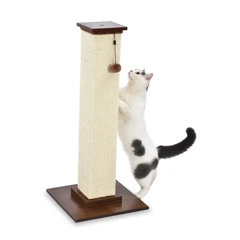 Amazon Basics Tiragraffi per gatti da interno, resistente, con pavimento in legno, 90 cm