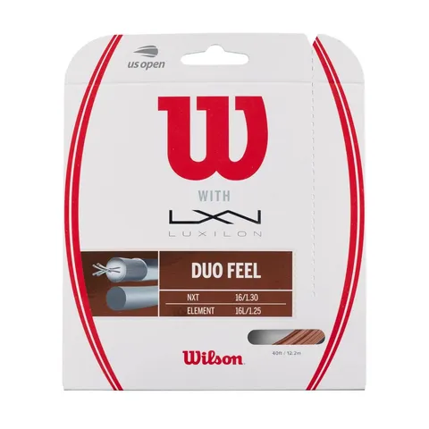 Wilson WRZ949730 Corda da Tennis Duo Feel, 12.2 m, Corda Ibrida Luxilon Element NXT