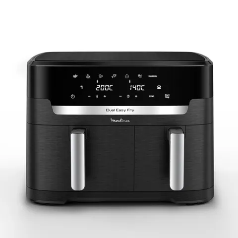 Moulinex Dual Easy Fry XXL, Friggitrice ad Aria 11 Litri, Doppio Cestello Antiaderente