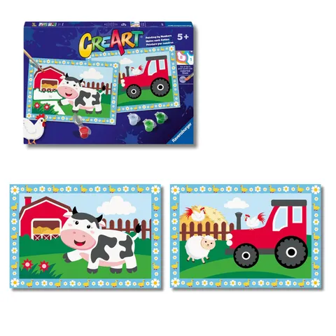 Ravensburger CreArt 5 Anni Junior: Fattoria - Dipingere con i Numeri per Bambini 5+ Anni