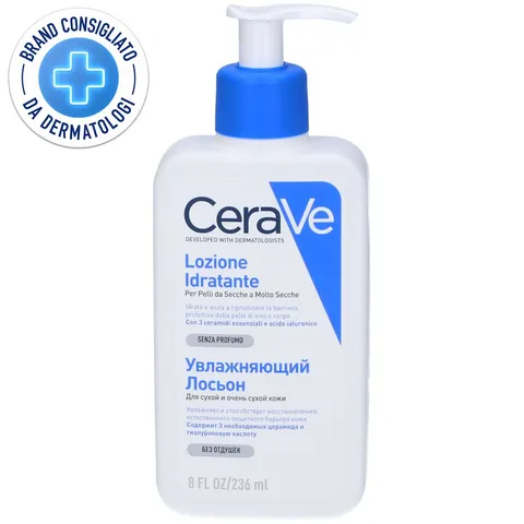 CeraVe Lozione idratante, viso e corpo, per pelli secche e molto secche, 236 ml