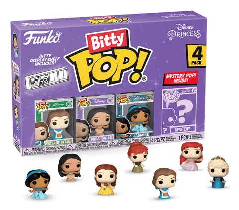 Funko Bitty Pop! Disney Princess - Peasant Belle, Pocahontas, Jasmine E una Mini Figura