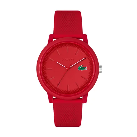 Lacoste Orologio Analogico al Quarzo da Uomo Collezione LACOSTE.12.12 con Cinturino in Silicone Rosso - 2011173