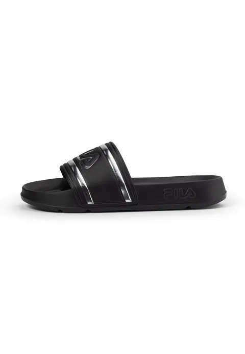 Fila Morro Bay Logo Slipper Wmn, Sandali scorrevoli Donna, Black Silver, 42 EU