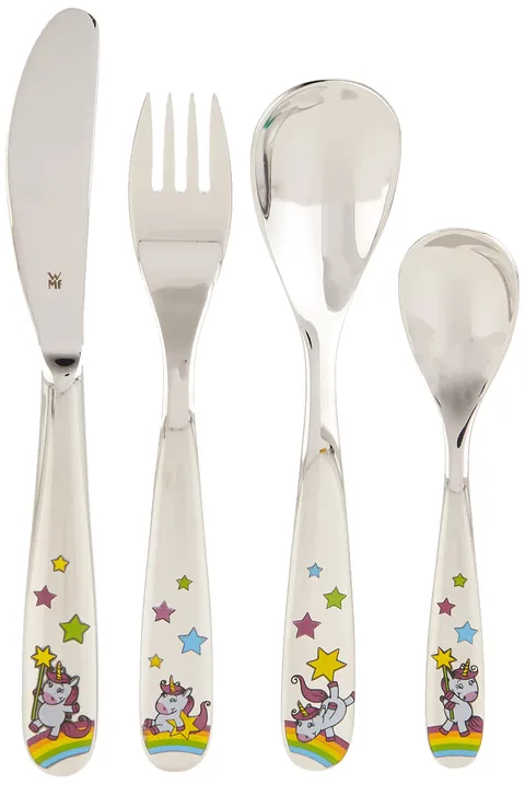 WMF Set posate bimbini Unicorno in Acciaio Inox 18/10 Cromargan, set 4 pezzi con