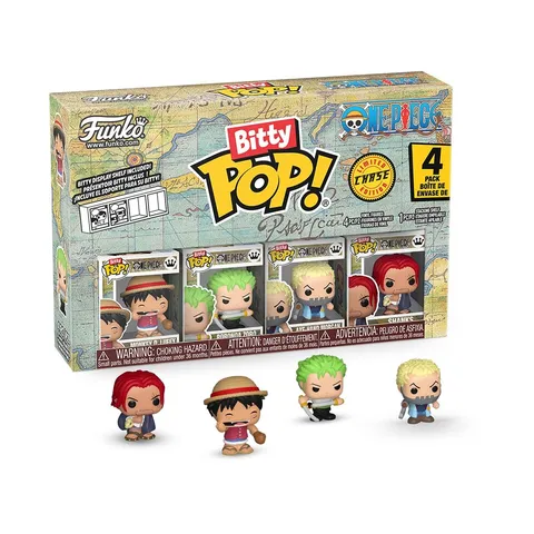 Funko Bitty POP! 4 Pack: One Piece - Monkey D. Luffy, Roronoa Zoro, Axe-Hand Morgan