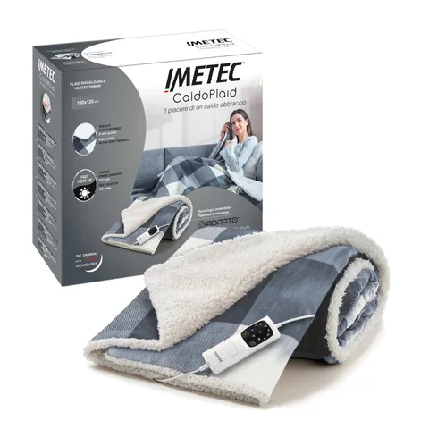 Imetec CaldoPlaid Tartan Grey - Coperta riscaldante 160x120 cm
