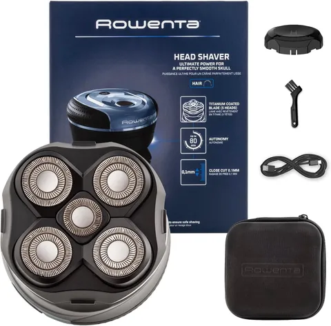 Rowenta GentleBald, Rasoio per Capelli con 5 Testine Flessibili in Titanio, Motore