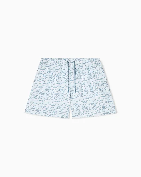 Emporio Armani Boxer Uomo all Over Logo Bianco L