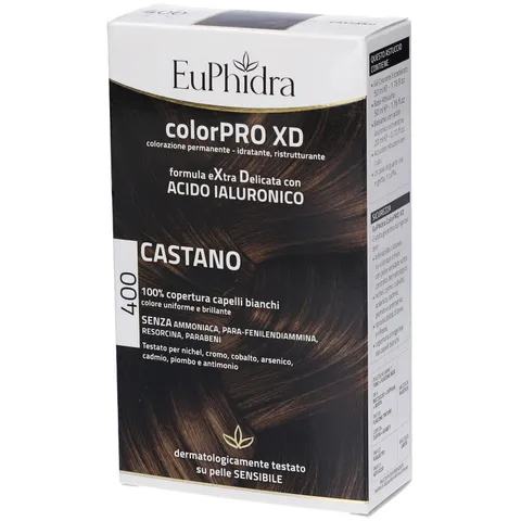 Euphidra - ColorPro XD 400, Castano, Colorazione Permanente con Acido Ialuronico, Idrata