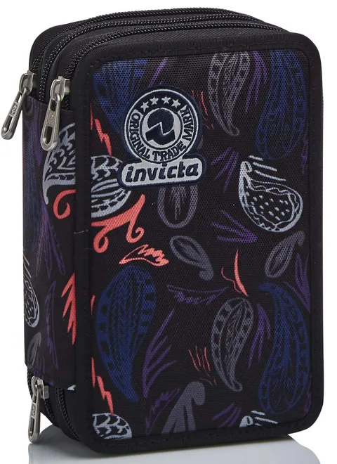 Invicta Astuccio 3 Scomparti, Astuccio Attrezzato, Scuola Media Elementare, Bambine e