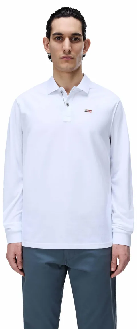 Napapijri Eruggy Polo Manica Lunga Bianca