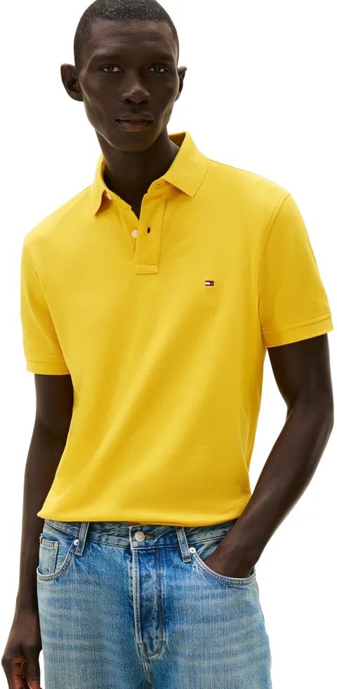 Tommy Hilfiger Uomo Maglietta Polo Maniche Corte 1985 Regular Fit, Giallo (Morningside